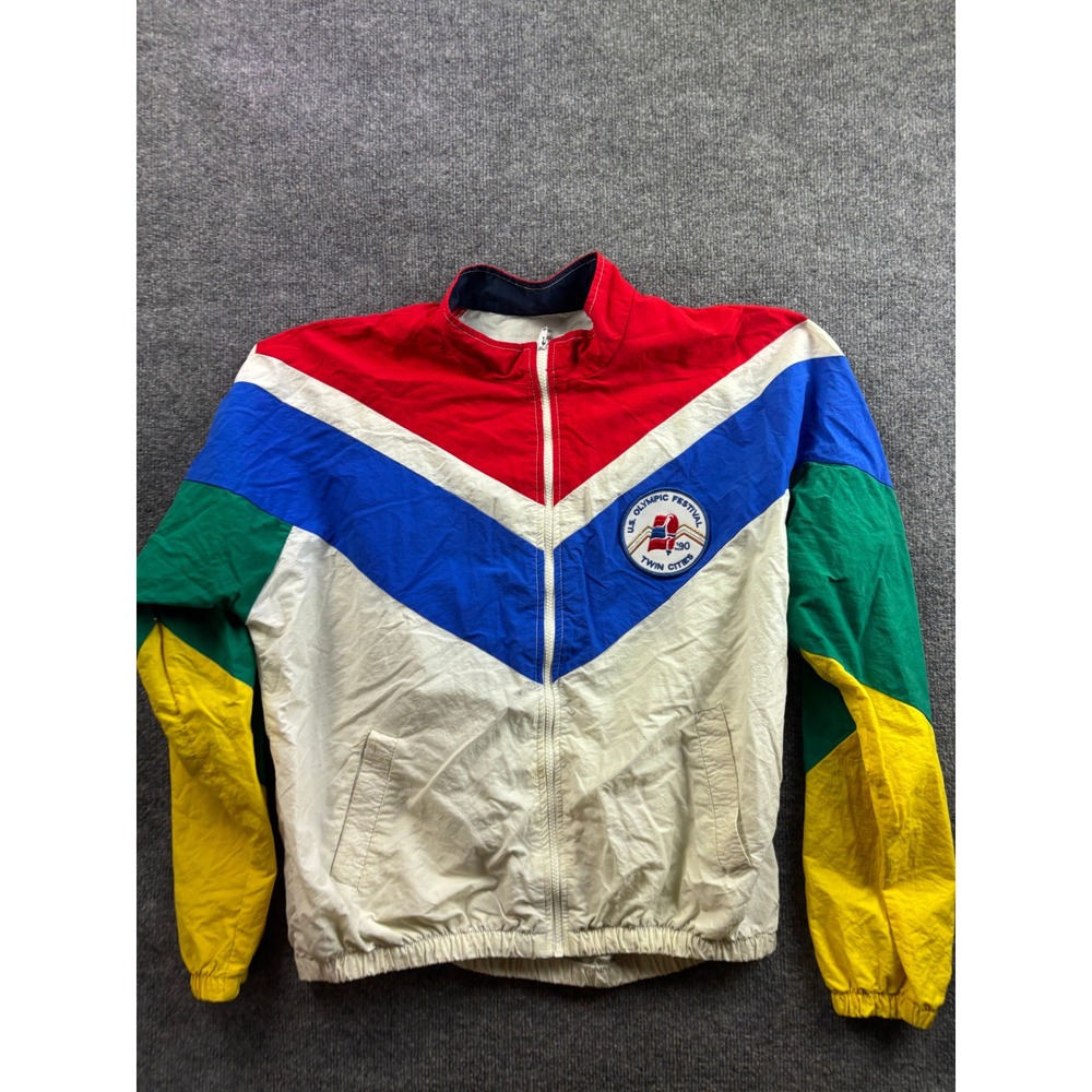 Vintage U.S. Olympic Festival Jacket Mens XL Multi Colorblock 1990 Twin Cities